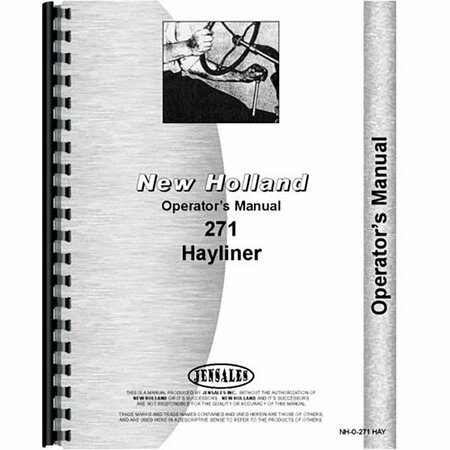 AFTERMARKET Fits New Holland 271 Baler Operators Manual RAP79989